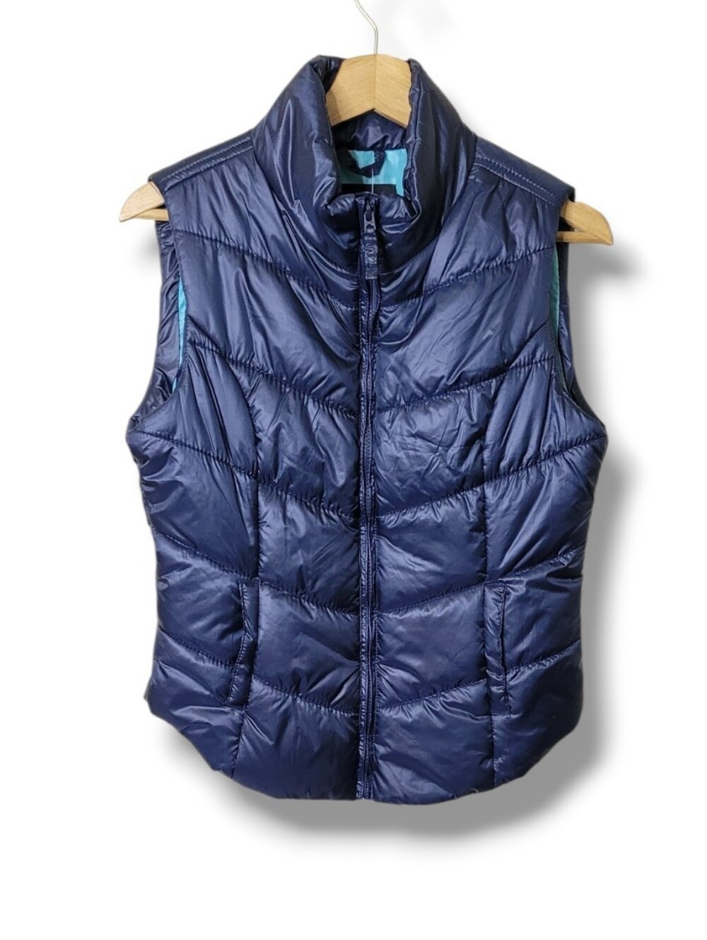 NWT Aeropostale Glossy Navy Blue Puffer Vest